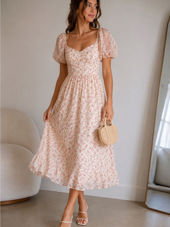 Lulus Dresses & Skirts - Lulus Floral Midi Dress Size XS Cottagecore Romantic